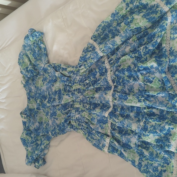 Blue floral mini dress - Picture 3 of 3